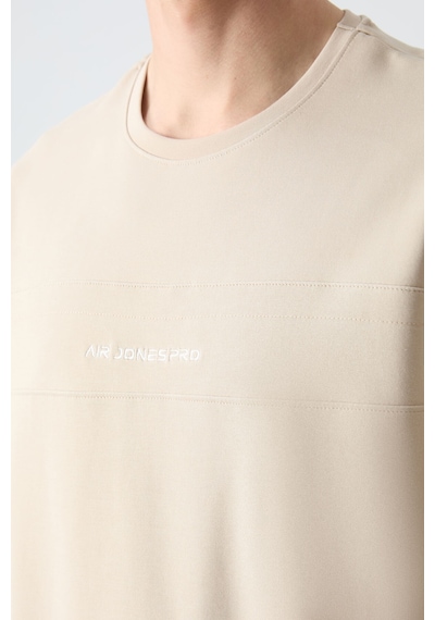 Tommy Life Bej Pamuklu Kalın Yumuşak Dokulu Oversize Fit Basic Erkek Eşofman Takım - 85261 Bej