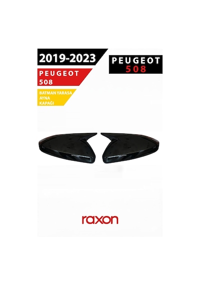 Peugeot 508 2019 2023 Batman & Yarasa Ayna Kapağı Parlak Piano Black Sport