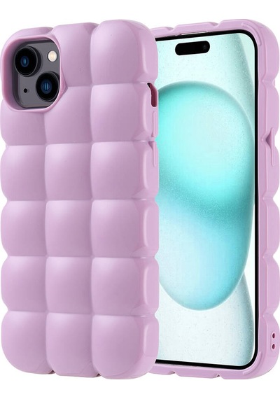 Zore Apple Uyumlu iPhone 15 Plus Kılıf Parlak Esnek Silikon Dom Dom Kapak - Lila Lila