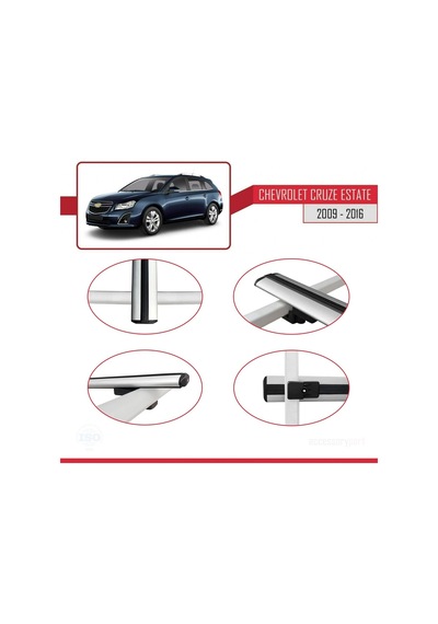 Chevrolet Cruze 2009-2016 Arası İle Uyumlu Basic Model Ara Atkı Tavan Barı Gri 3 Adet