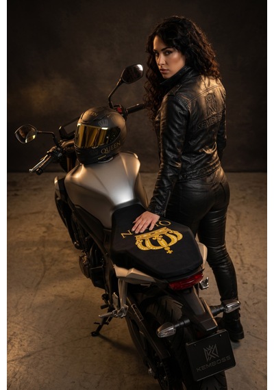 Queen Universal Motor Sele Kılıfı Siyah Scooter Sele Koruyucu Kadınlara Özel %100 Polyester Yıkanabilir Koltuk Kılıfı