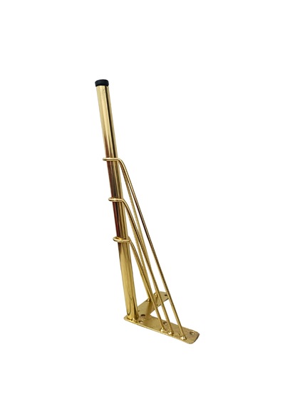 4'lü Metal Mobilya Ayağı Gold 32 Cm Sehpa Puf Koltuk Ayağı Vidalı Hairpin Ayak Altın