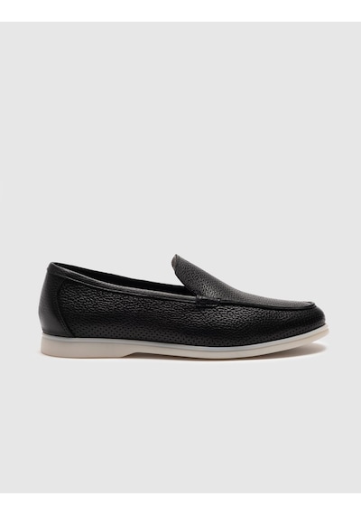 Hakiki Deri Siyah Erkek Loafer - 45