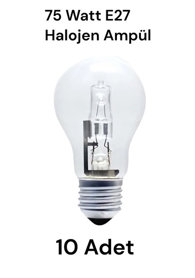 75 Watt E27 Halojen Ampul 10 Adet