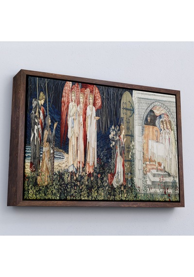 Ahşap Çerçeveli William Morris Kutsal Kase Tablosu-7033