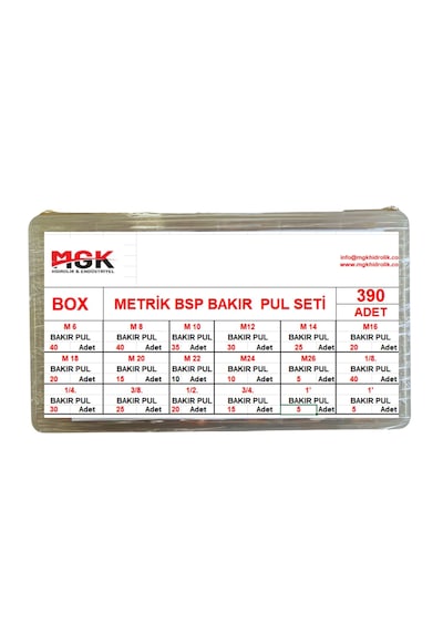 Mgk Bakır Pul Seti Metrik+bsp 390 Adet