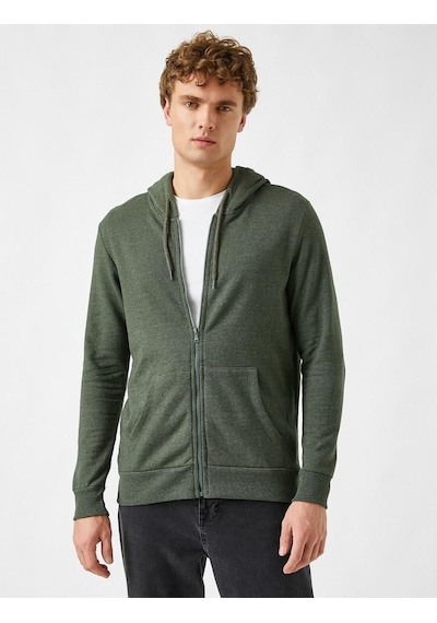 Ltb Vınee Fermuarlı Hırka Sweatshirt Kapüşonlu 1784 Haki