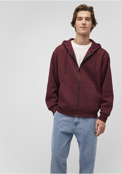 Mavi - Kapüşonlu Fermuarlı Bordo Basic Sweatshirt 066979-70426 Bordo