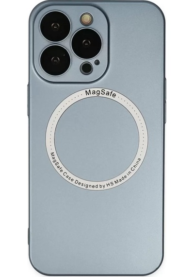 Newface Apple İphone 13 Pro Kılıf Jack Magneticsafe Lens Silikon - Sierra Blue Mavi