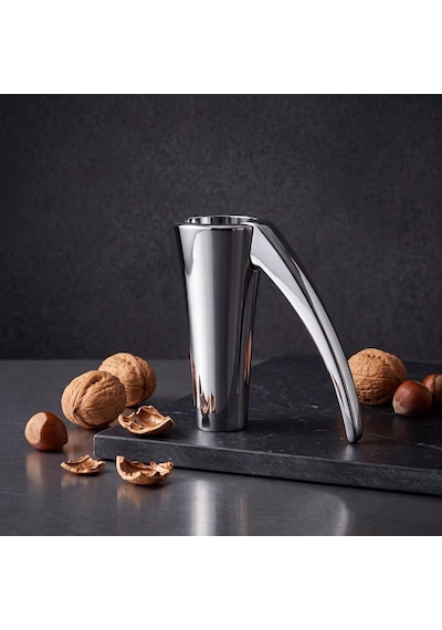Paslanmaz Metal Ceviz Kıracağı - Huni Tasarımlı Kabuk Sıçratmaz Fındık, Badem Ve Pekan Cevizi Kırıcı, Ergonomik Lüks Yaylı Kuruyemiş Kırma Aleti