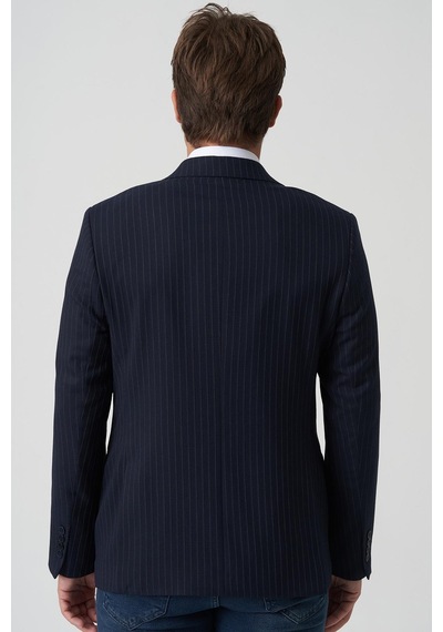 White Stone Amadora C4021 Slim Fit 6 Drop Kruvaze Ceket Desenli DESENLİ