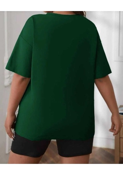 Kozia Outdoors Malkoçbey Baskısız Oversize Unisex Basic T-şhirt Yeşil Yeşil