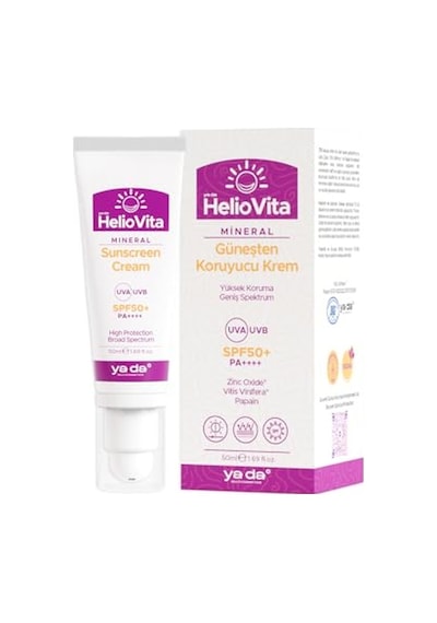 Heliovita Yüksek Koruma Ve Aydınlatıcı Etkili Güneşten Koruyucu Krem, 50 Ml / %100 Mineral, Spf 50+, Pa++++