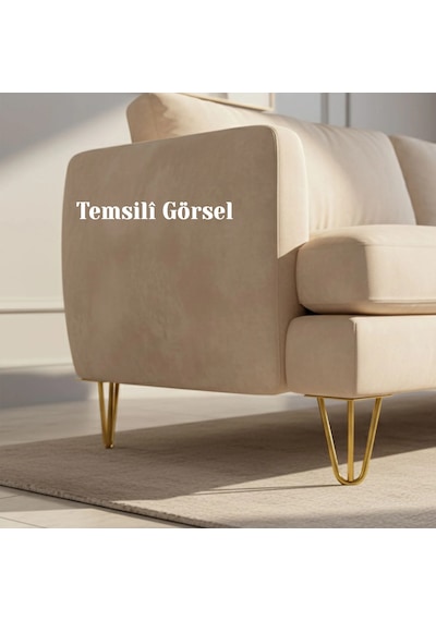 Ratemo Gold Firkete Mobilya Ayağı 15 Cm - 3 Kollu Koltuk, Kanepe Ve Tv Ünitesi Ayağı 4'lü Set - Vidalar Dahil Altın