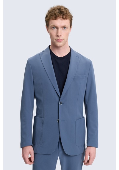 Hatemoğlu İndigo Slim Fit Mono Yaka Casual Takım Elbise Indigo