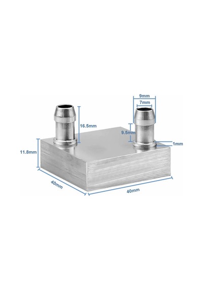4x4cm Sıvı Su Aluminyum Soğutucu Blok 90 Derece Cpu Gpu Anakart Xbox Lazer Kafa Soğutma