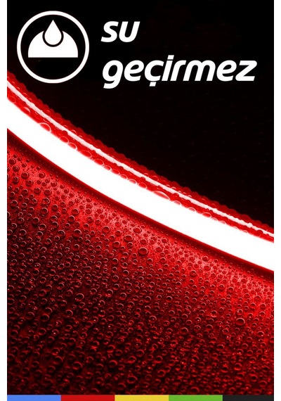 24v Dış Mekan M/60 2835 Kırmızı Led Şerit 5 Metre, Kesilebilir Ve Eklenebilir