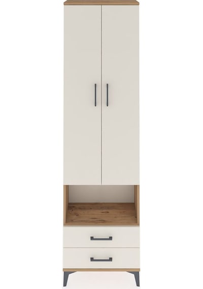 Arges Dolap 5 Raflı 2 Çekmeceli 2 Kapaklı 60x30x221 Çam-aytaşı Çam