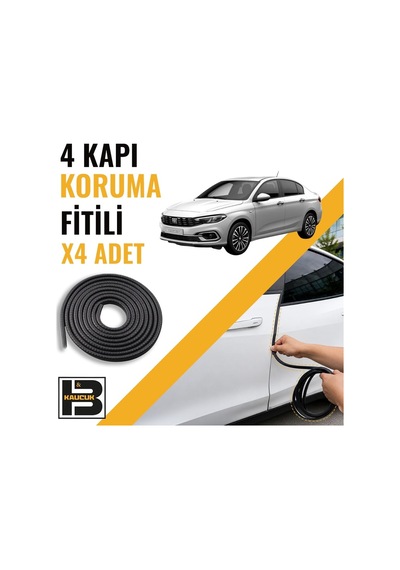 Fiat Egea Sedan Kapı Koruma Fitili-4 Kapı-siyah-bm2546