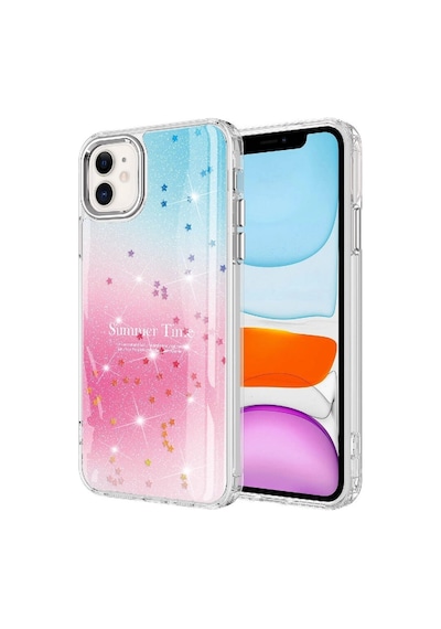 Apple Uyumlu  iPhone 11 Kılıf Simli Desenli Parlak Zore Task Kapak