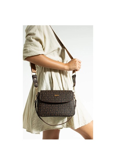 Just Polo Kahve Taba 2 Bölmeli Omuz Çantası Monogram 2197mh Kahverengi - Taba 86242478