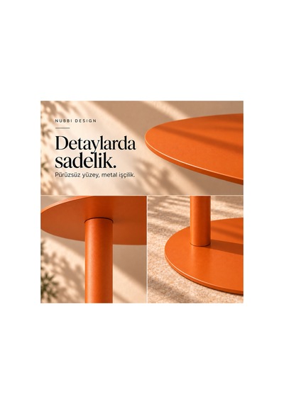 Slate Metal C Sehpa Modern Tasarım Elips Tablalı Minimalist Koltuk Yanı Sehpa Turuncu - 935314037 Turuncu