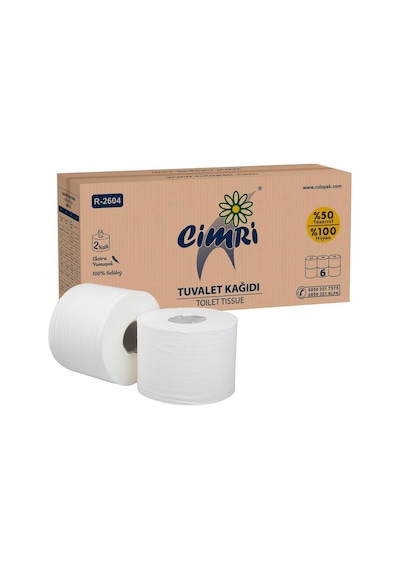 Rulopak Cimri Tuvalet Kağıdı 2 Katlı 166 M 5 Kg - 6 Adet 300113