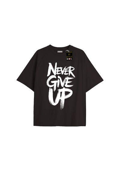 Tarzsokak Beyaz Oversize T-shirt Nevergiveup Özel Tasarım S