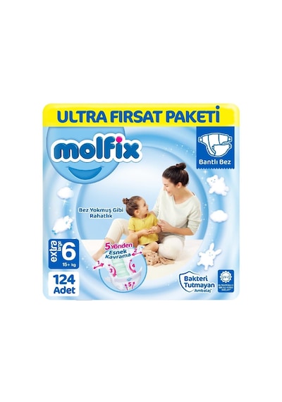 Molfix Bebek Bezi 6 Beden Ultra Fırsat Paketi 62 x 2 124 Adet