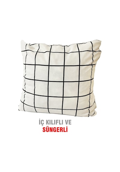 Kırlent Yastık Dolgulu Vip Yastık 1 Adet-43X43 Cm(Beyaz Pano) (524873175)