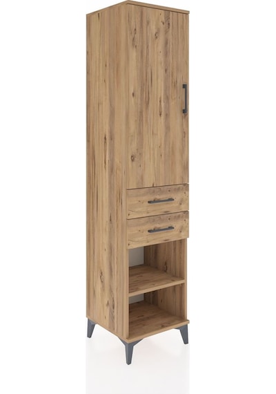 Hyperion Dolap 4 Raflı 2 Çekmeceli Tek Kapaklı 44x44x195 Çam-çam Çam