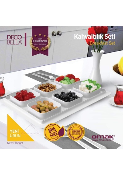 Decobella 81132 Kahvaltılık Seti Altın - Beyaz