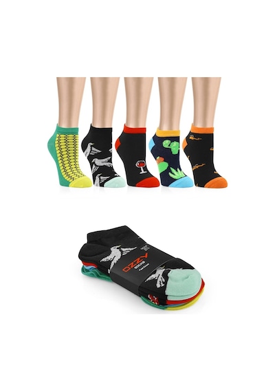 Ozzy Socks 5 Çift Eğlenceli Desenler Kadın Patik Çorap Ozzyp005-36 - 40 Çok Renkli