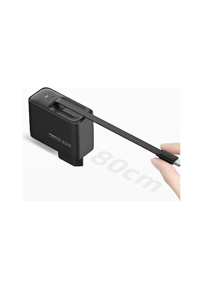 Gan Teknolojili Hızlı Şarj Başlığı Recci Rc102e Usb-a To Type-c Pd 40w Type-c Kablolu Şarj Set Siyah