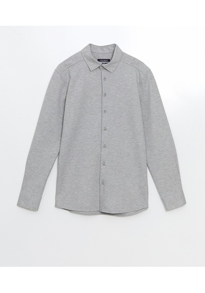 Lcw Vision Gri Slim Fit Uzun Kollu Erkek Gömlek