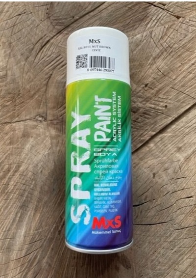 MXS 400ML CEVİZ RENK SPREY BOYA YÜKSEK KALİTE AHŞAP METAL BOYASI