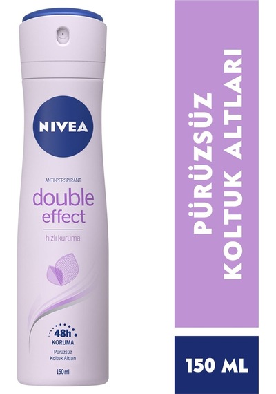 Kadın Sprey Deodorant Double Effect Mor Düşler 150 Ml X2 Adet,48 Saat Koruma,pürüzsüz Koltukaltı