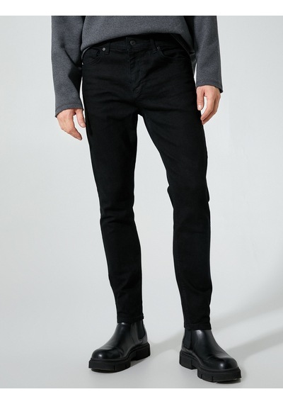 Koton Skinny Fit Kot Pantolon - Michael Jean Siyah 4wam40124nd