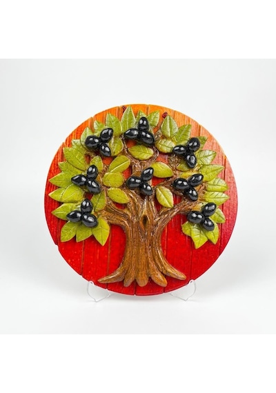 Zeytin Ağacı Duvar Dekoru Bereket Temalı Hayat Ağacı Duvar Süsü 21 Cm