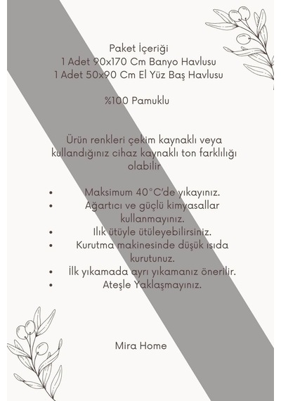 Büyük Battal Boy 2'li Set Banyo Ve Hamam Havlusu %100 Pamuklu Denis Açık Gri