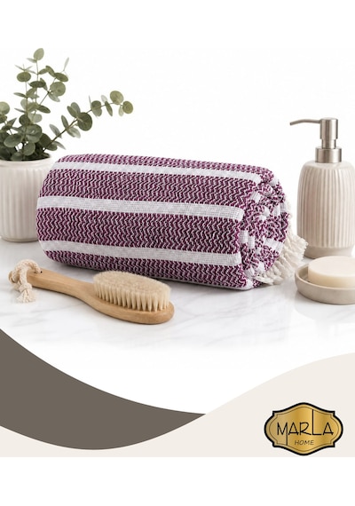 %100 Pamuk Dokuma Peştemal Havlu Plaj & Banyo Havlusu 100x170 Cm Bordo