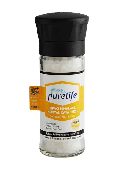 Purelife Beyaz Himalaya Kristal Kaya Tuzu Değirmen 120 G - 6 Adet Tarı