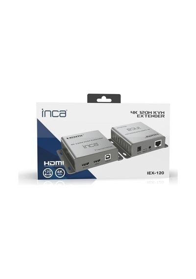 Inca Iex-120 Hdmı 4k 30hz 120mt Kvm Network Extender 4k 30hz Cat-5e-cat-6 Kablo Uzunluğu