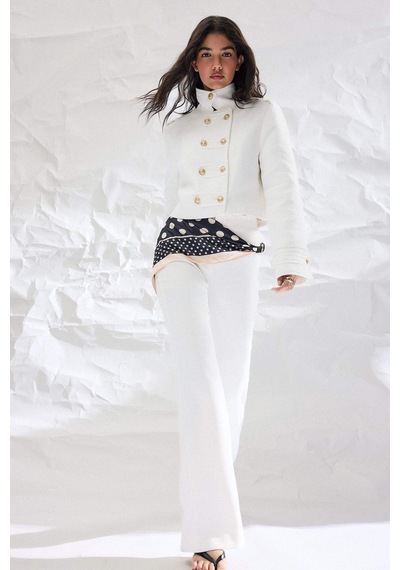 Defacto Afra X Defacto Dik Yaka Tweed Blazer Ceket I2534ax26auer225 Ekru-er225