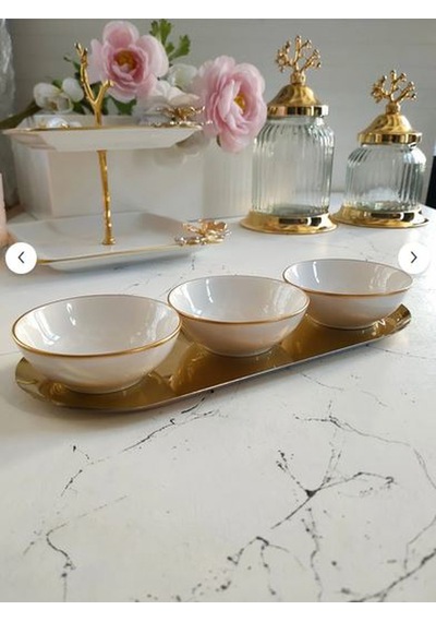 Regna Home Fine Living Trio Bowl Set -4 Parça Beyaz