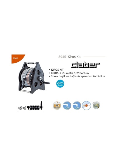 Claber 8945 Kıros Kıt Hortum Makarası (123144477)