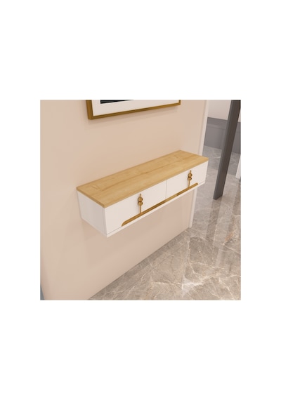 Roza 90 Cm Kapaklı, Raflı ,duvara Monte Dresuar Makyaj Masası Beyaz-safirmeşe-altın Safirmeşe-altın Roza 90 Cm Kapaklı, Raflı ,duvara Monte Dresuar Makyaj Masası Beyaz-safirmeşe-altın Safirmeşe-altın