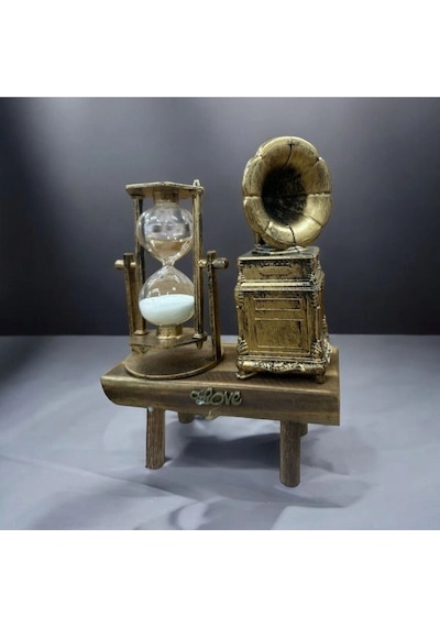 Gramofon Biblolu Kum Saati Renkli