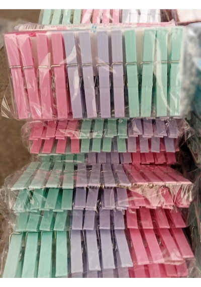 Plastik Mandal & Sağlam Mandal & 24 Adet Mandal Çamaşır Mandalı HV