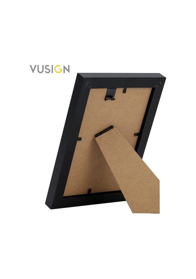 Vusıgn Mdf Fotoğraf Çerçevesi Siyah Kabartmalı Çerçeve Masaüstü Ve Duvar Askılı 2'li Set